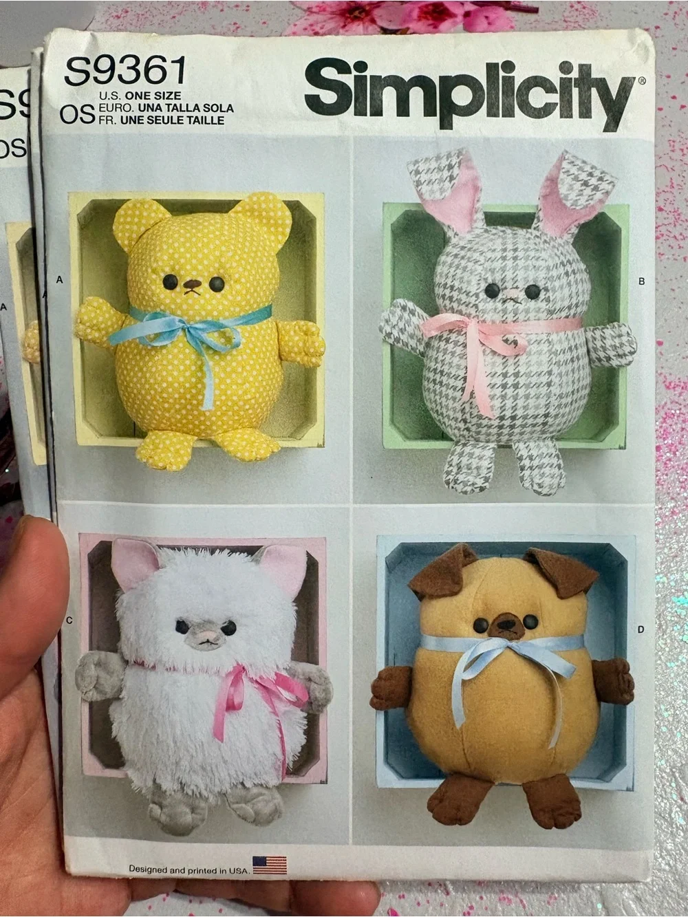 BN UNCUT SIMPLICITY 9361 OS SEWING PATTERNS PLUSHIES
